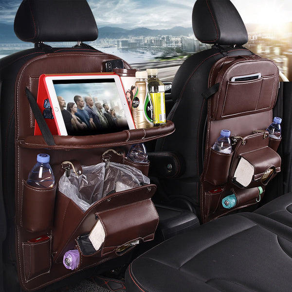 PU Leather Car Storage Bag Multifunction Seat Back