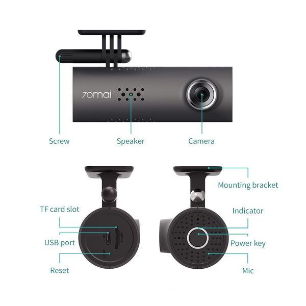 Car Dash Smart WiFi DVR 130 Degree Wireless Cam 1080P FHD